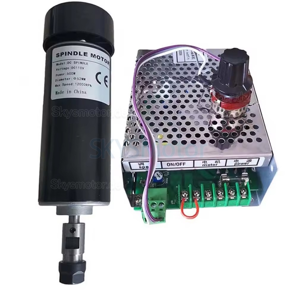 500W CNC Luftgek&uuml;hlt Spindelmotor Kit OSP001716 110V/220V, 12.000U/min mit Netzteil und 13 ER11-Spannzangen
